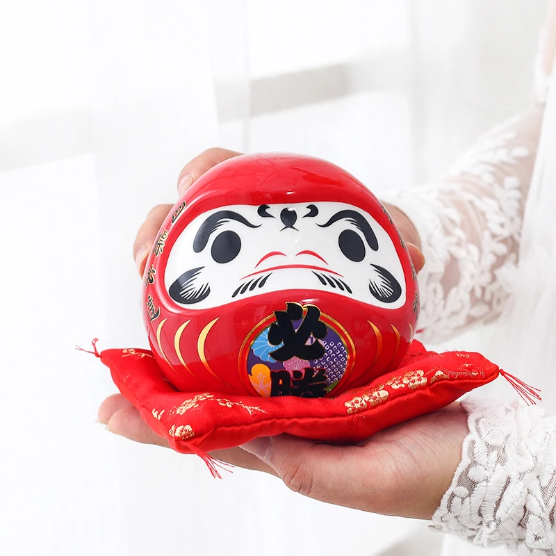 Interior Design Japan - 4,5 Zoll japanische Keramik Daruma Figur,
