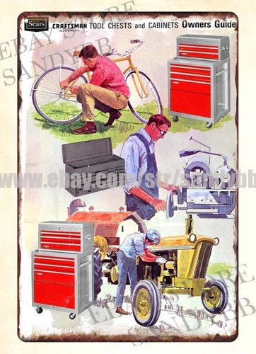 Interior Designer - Das Metallblechschild „Sears Craftsman Tool Chests