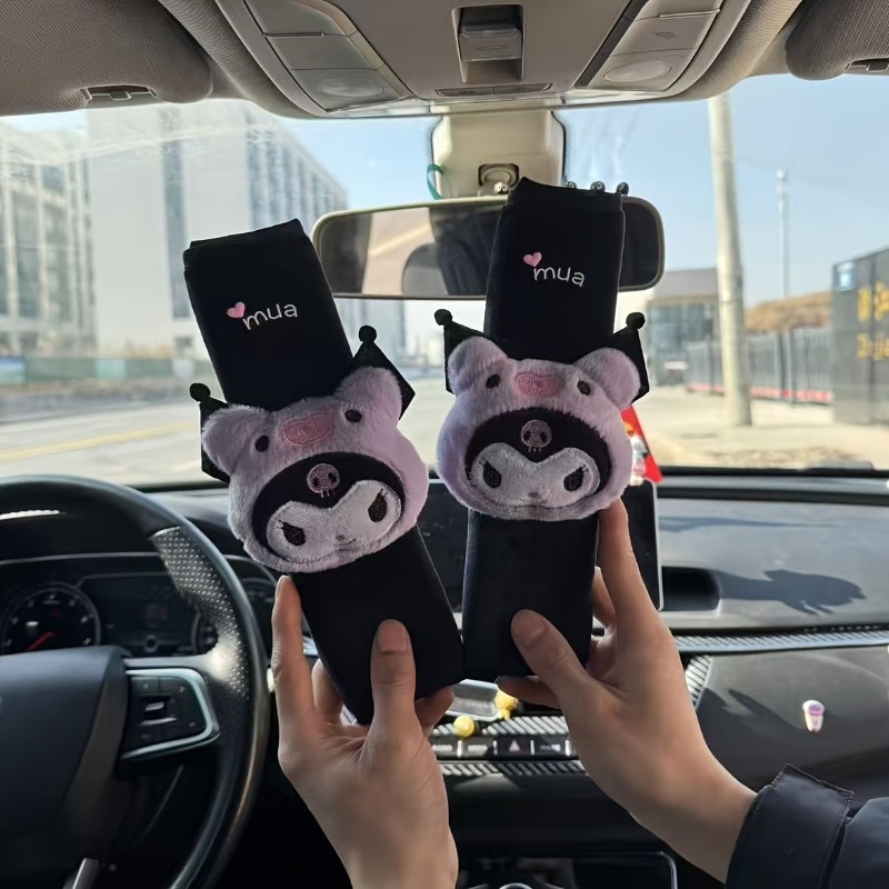 Interior Design Article - Kawaii Kuromi Auto-Sicherheitsgurt-Schulterpolster Niedliches Cartoon-Design Weiche