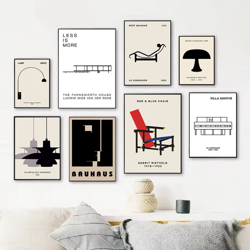 Interior Designer - Klassisches Farnsworth House Bauhaus-Design, abstrakte Architektur,