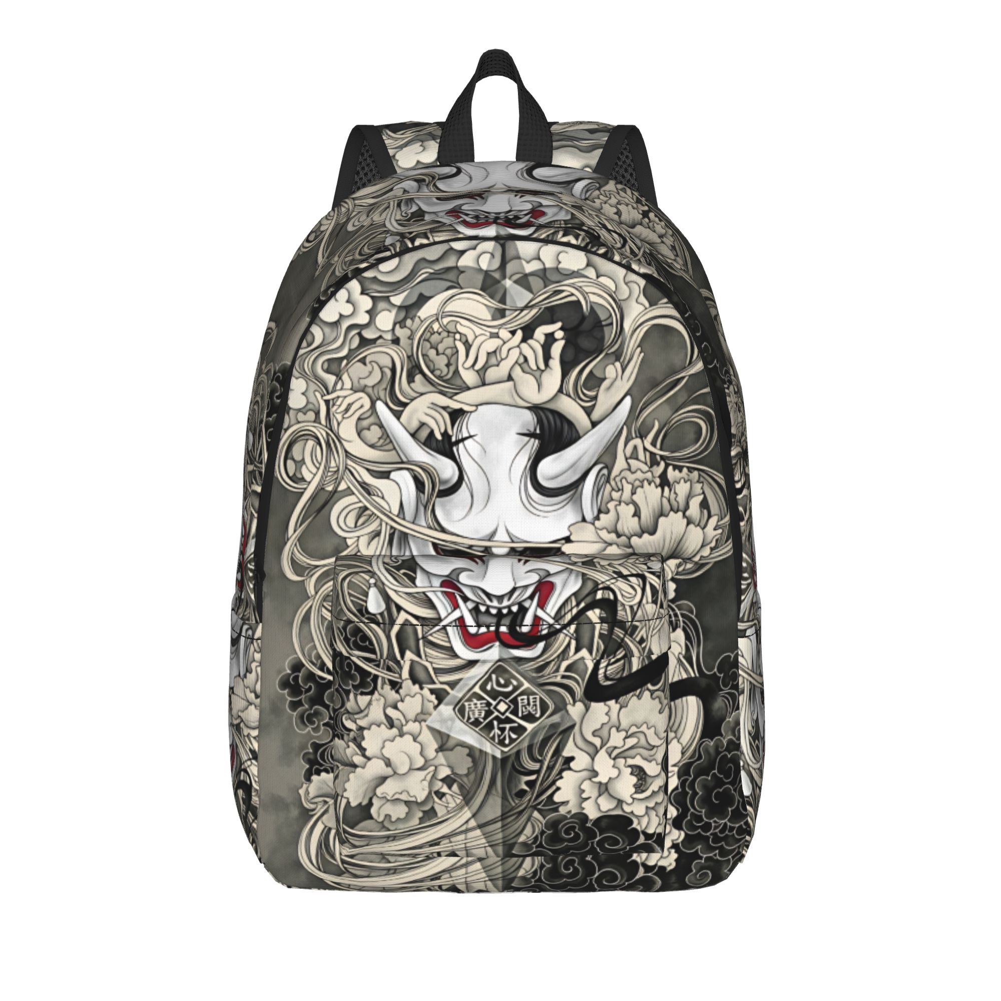 Interior Design University - Japanischer Rucksack mit Dämonen-Tattoo-Design, Universitätsrucksäcke, moderne