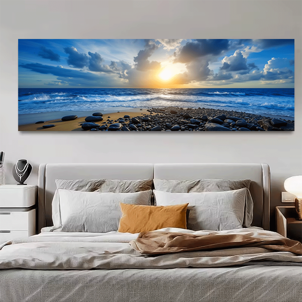 Interior Designer - 1 Stück Leinwand-Poster, ungerahmt, Ozean, Sonnenuntergang,