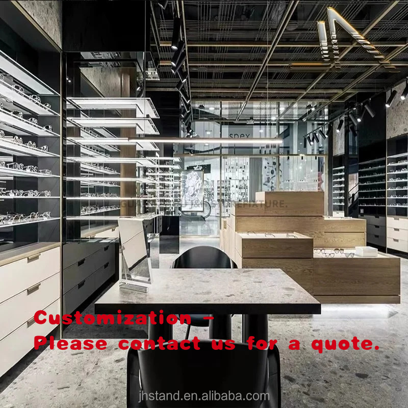 Interior Designer - Maßgefertigter Optiker-Präsentationstisch Inneneinrichtungsdesign Vitrinenschränke Moderne Möbel