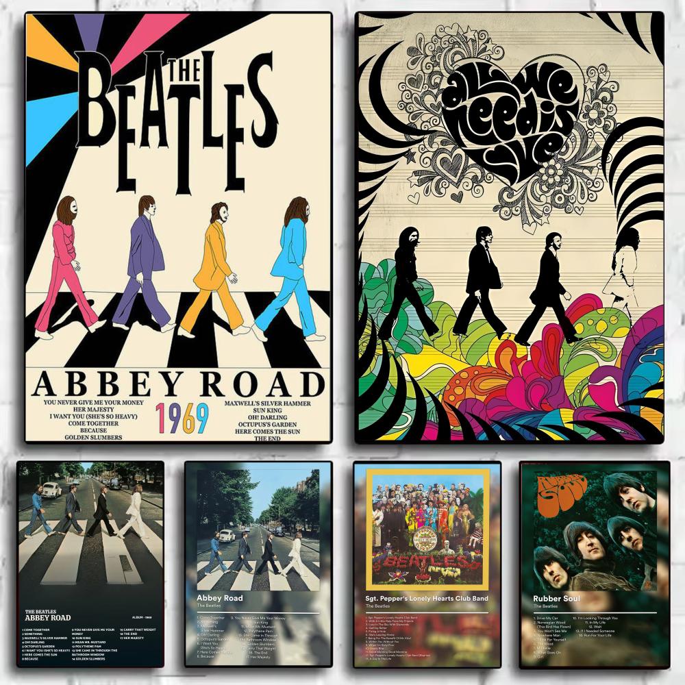 Interior Design Poster - Pop-Band-T-The Beatles-Poster, moderne minimalistische Wandkunstdrucke für