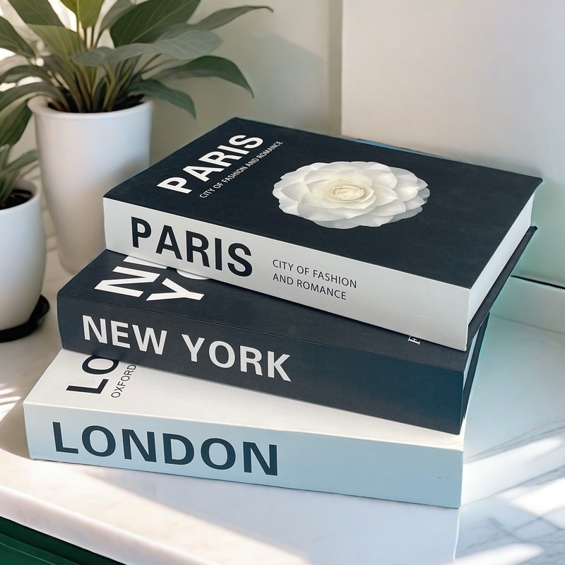 Interior Design Yearbook - Luxuriöse gefälschte Buch-Aufbewahrungsbox, Paris, London, New